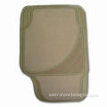Car Mat in Beige, Black, or Gray Color, Made of PVC and Carpet